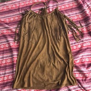 Sans Souchi Brown Fringe Dress